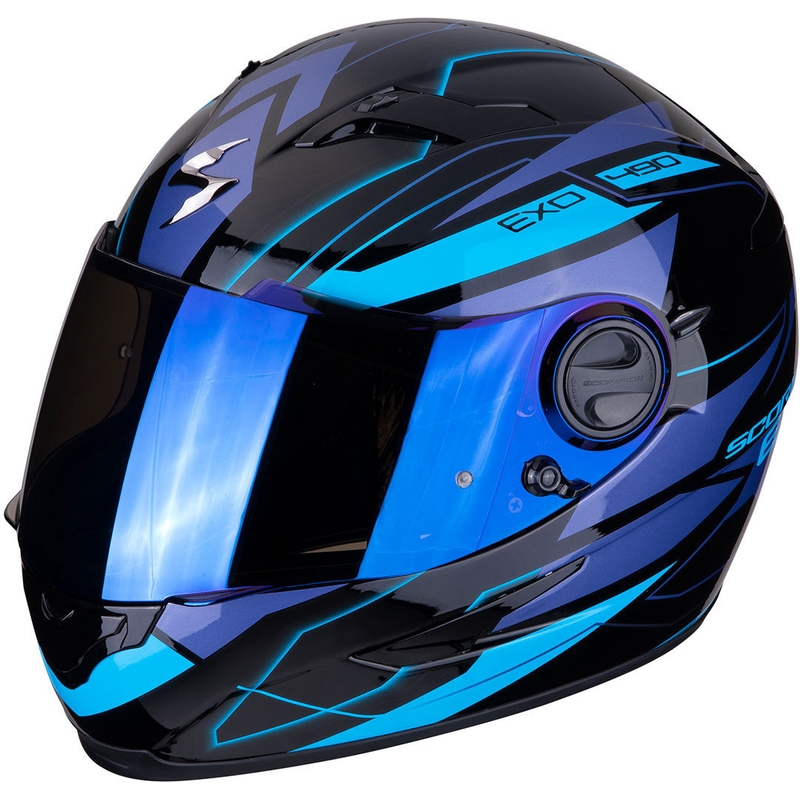 Integralny kask motocyklowy Scorpion EXO-490 Nova czarno-niebieski wyprzedaż