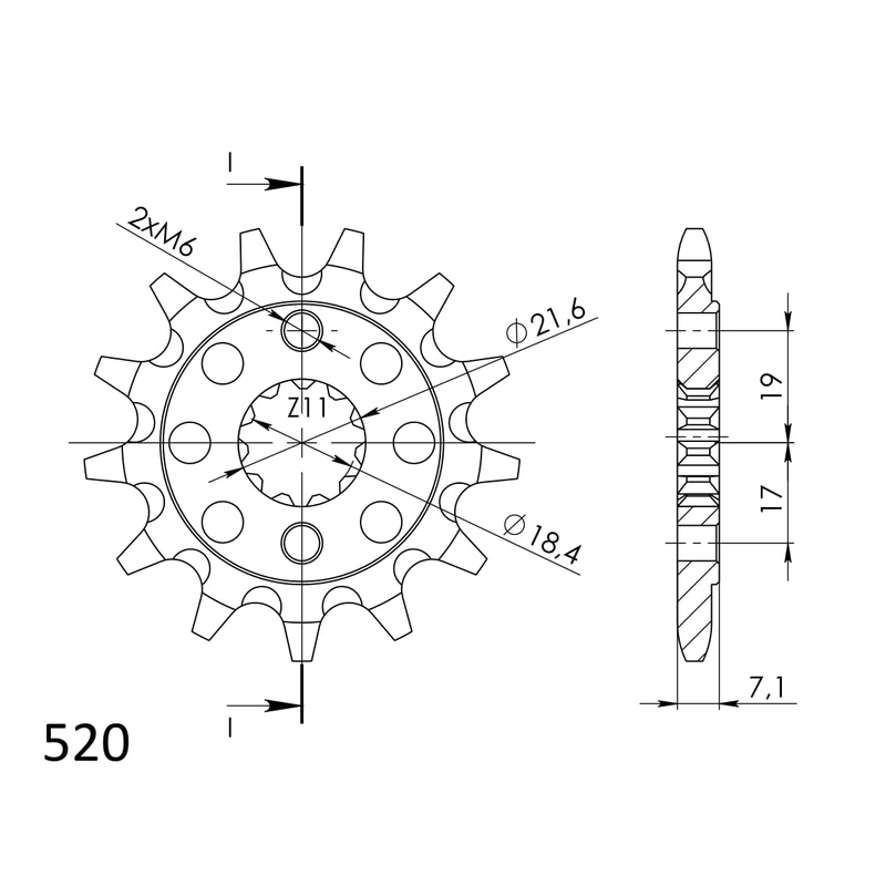 Front sprocket SUPERSPROX 13T, 520