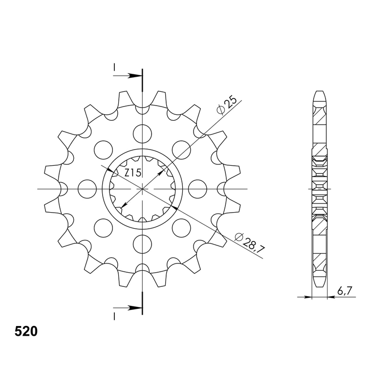 Front sprocket SUPERSPROX 14T, 520