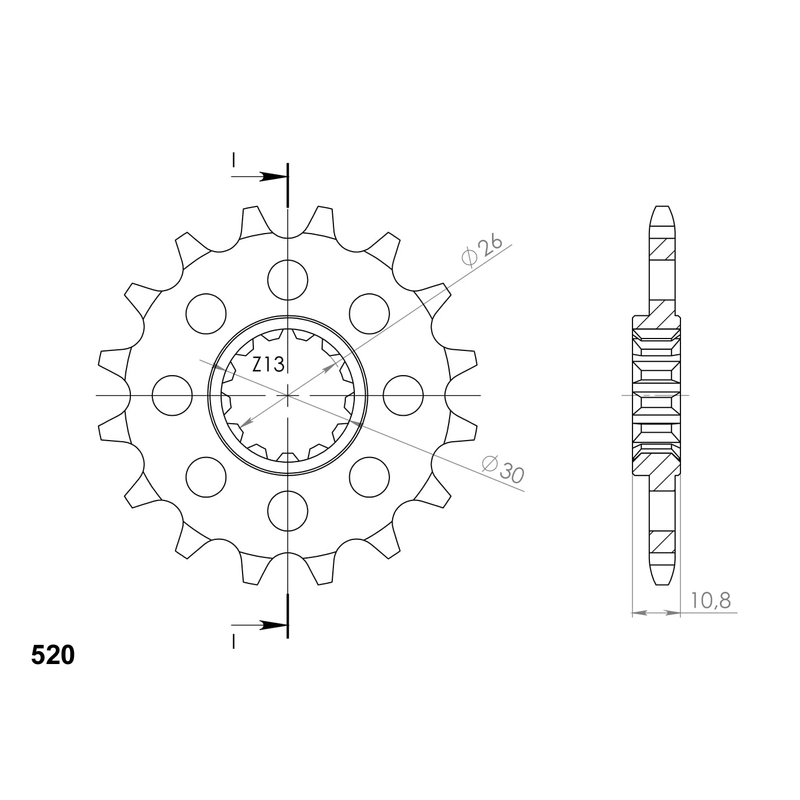Front sprocket SUPERSPROX 15T, 520