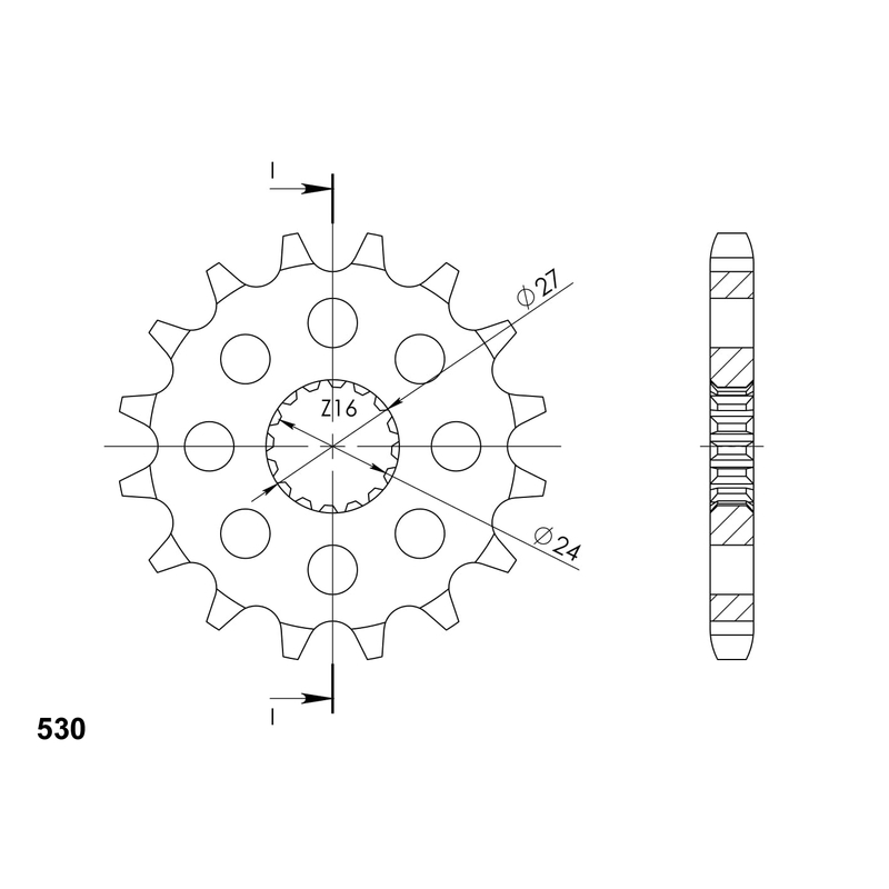 Front sprocket SUPERSPROX 17T, 530