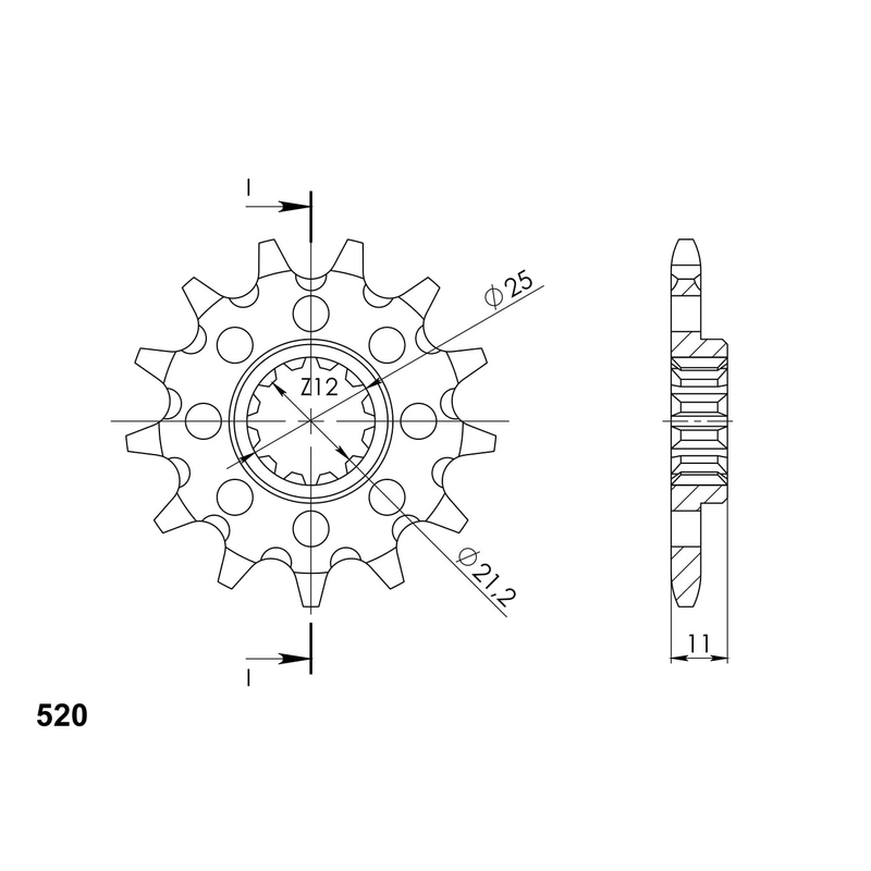 Front sprocket SUPERSPROX 16T, 520