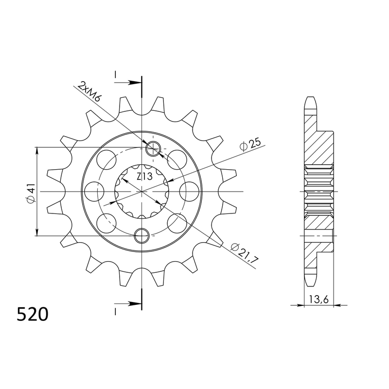 Front sprocket SUPERSPROX 15T, 520
