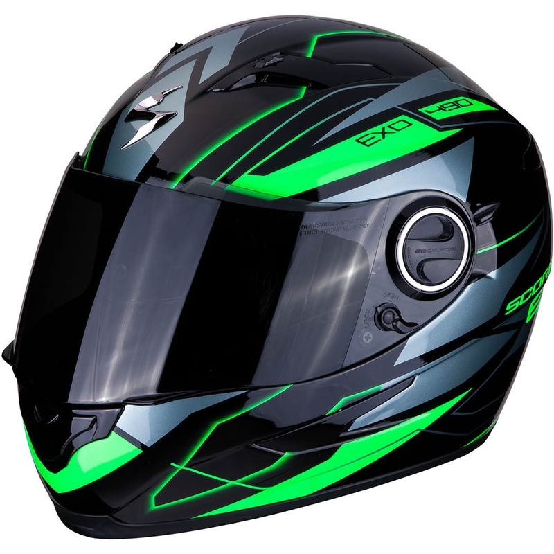 Integralny kask motocyklowy Scorpion EXO-490 Nova czarno-zielony