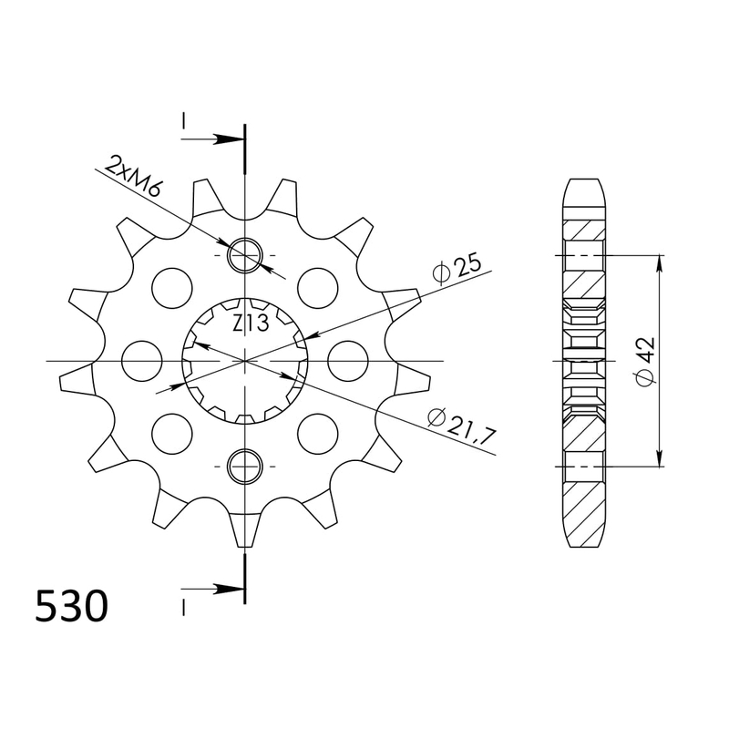 Front sprocket SUPERSPROX 13T, 530
