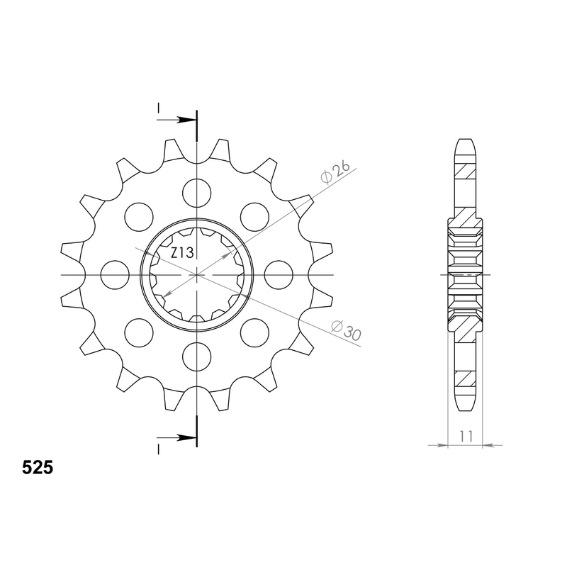 Front sprocket SUPERSPROX 15T, 525