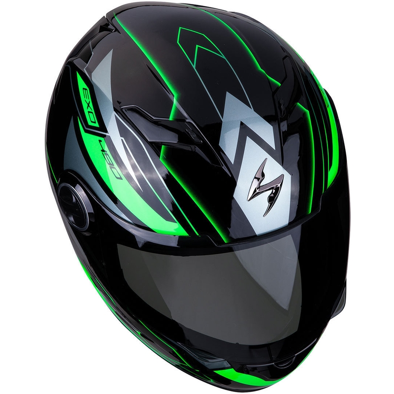 Integralny kask motocyklowy Scorpion EXO-490 Nova czarno-zielony