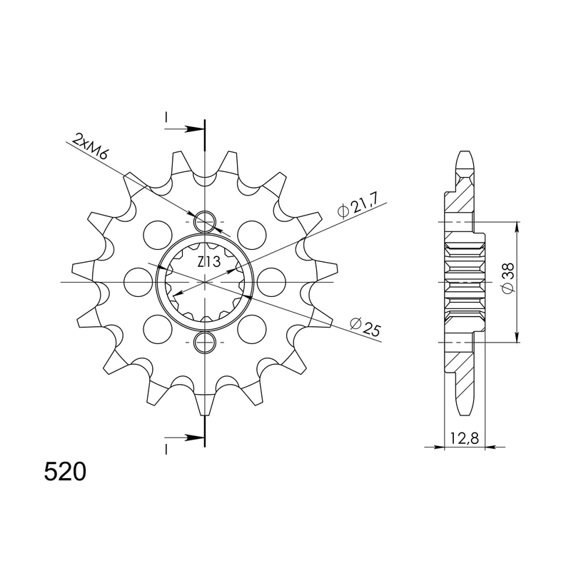 Front sprocket SUPERSPROX 15T, 520