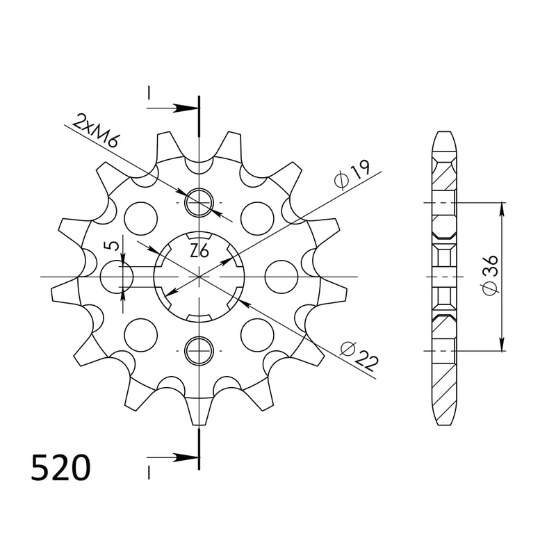 Front sprocket SUPERSPROX 13T, 520