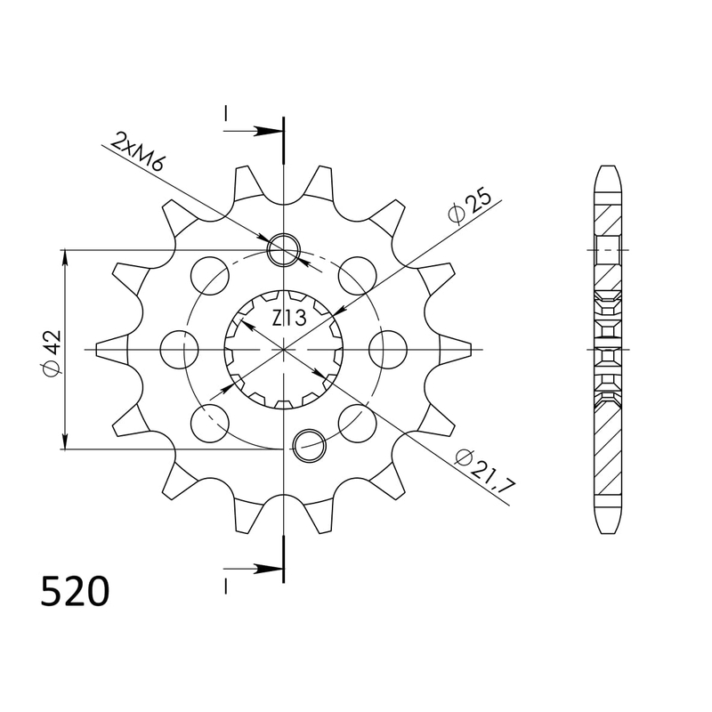 Front sprocket SUPERSPROX 14T, 520
