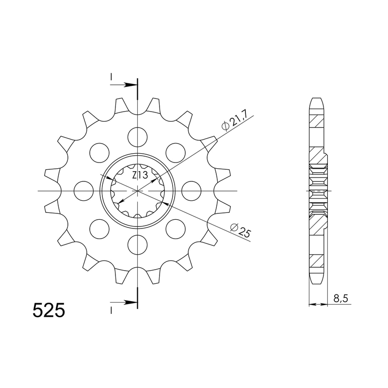Front sprocket SUPERSPROX 16T, 525