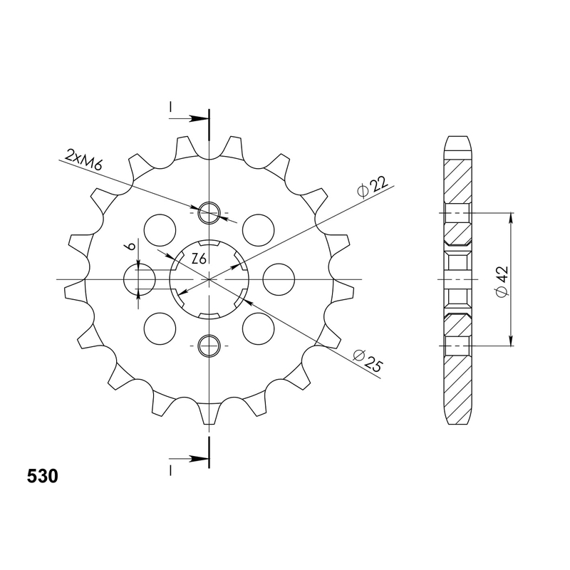 Front sprocket SUPERSPROX 17T, 530