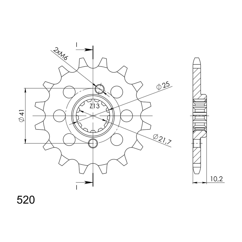 Front sprocket SUPERSPROX 14T, 520