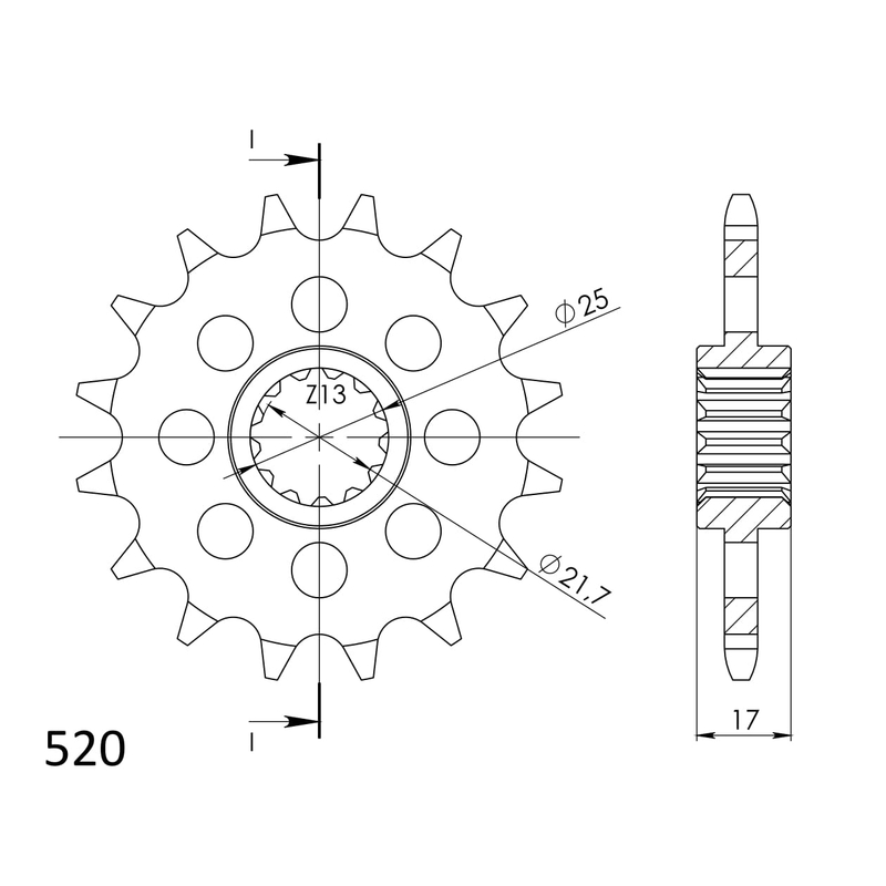 Front sprocket SUPERSPROX 15T, 520