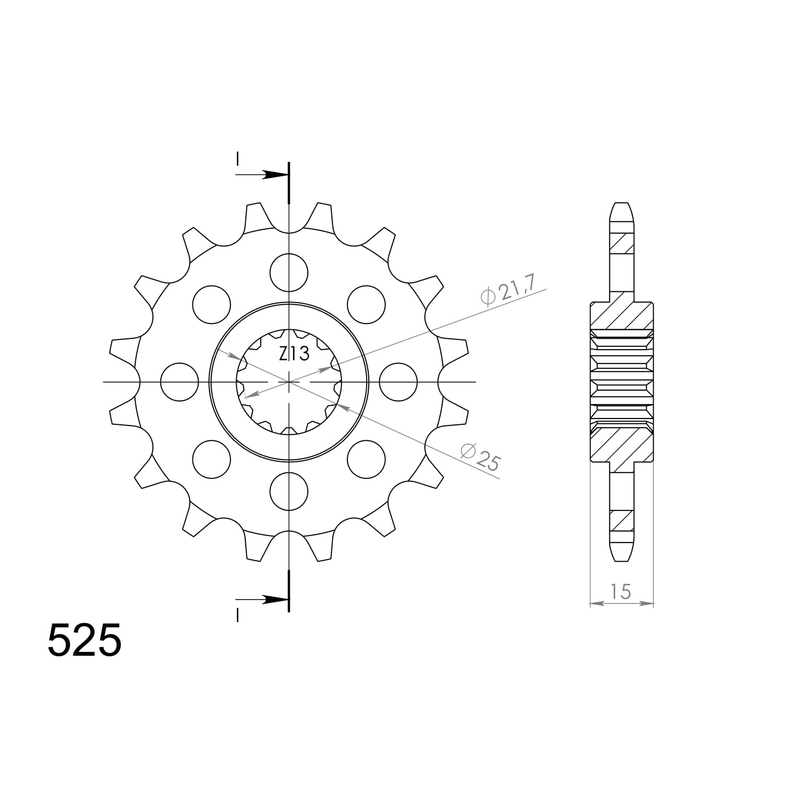 Front sprocket SUPERSPROX 14T, 525