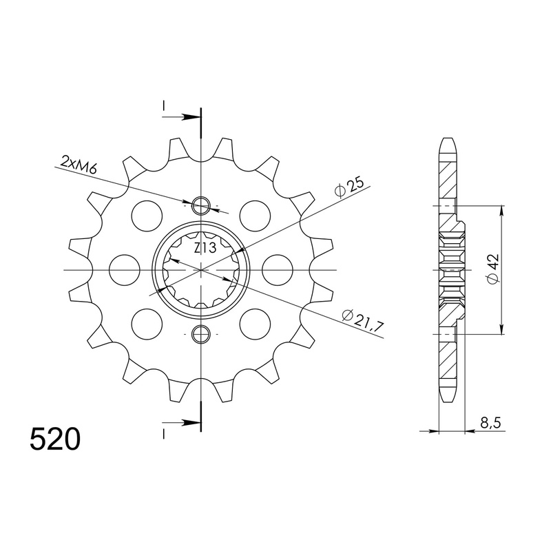 Front sprocket SUPERSPROX 16T, 520