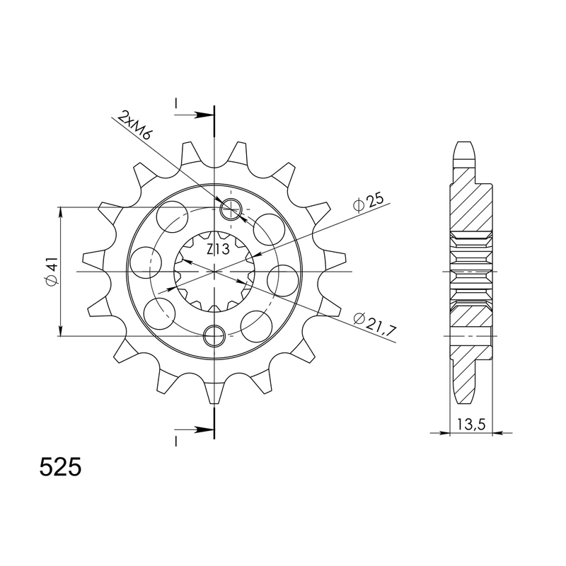 Front sprocket SUPERSPROX 15T, 525