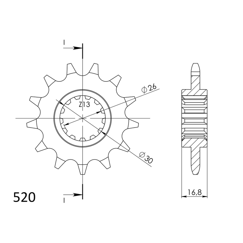 Front sprocket SUPERSPROX 14T, 520 wyprzedaż