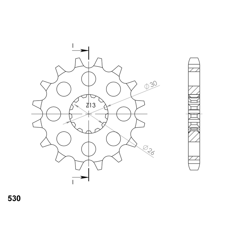 Front sprocket SUPERSPROX 19T, 530