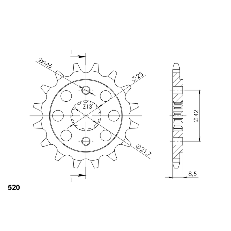 Front sprocket SUPERSPROX 15T, 520