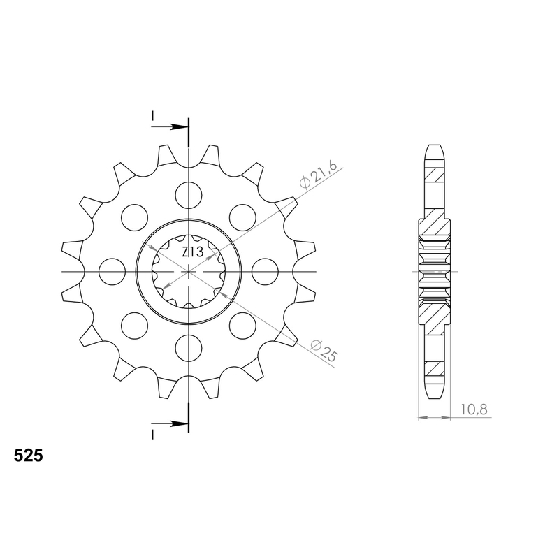 Front sprocket SUPERSPROX 16T, 525