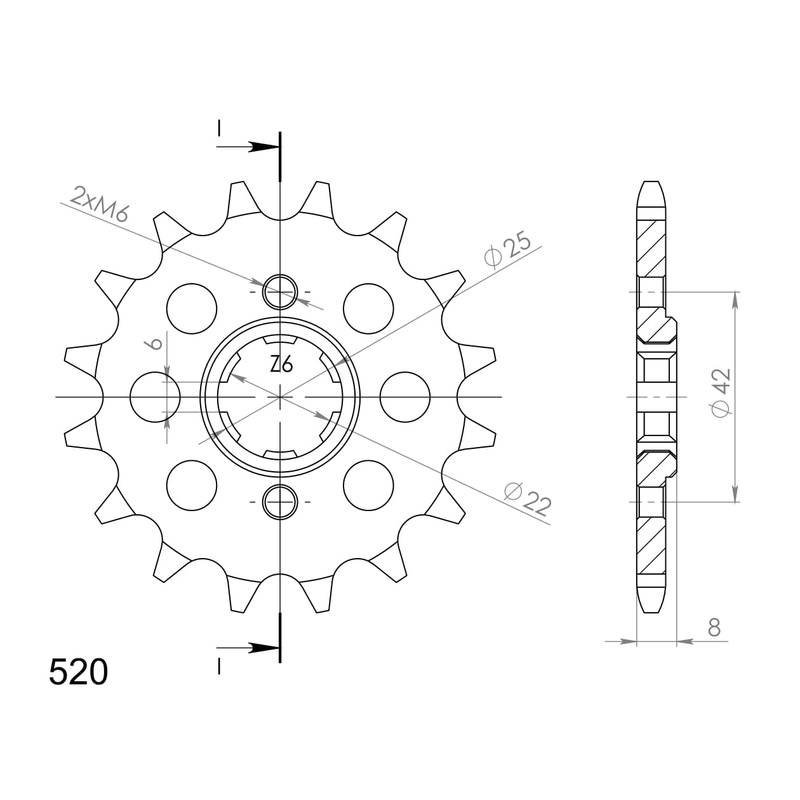 Front sprocket SUPERSPROX 13T, 520