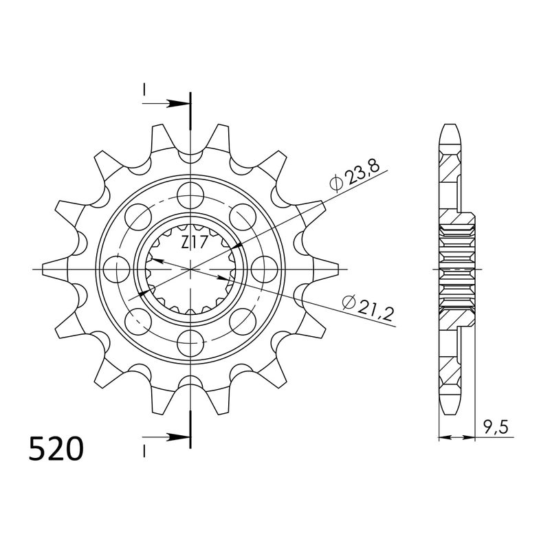 Front sprocket SUPERSPROX 15T, 520