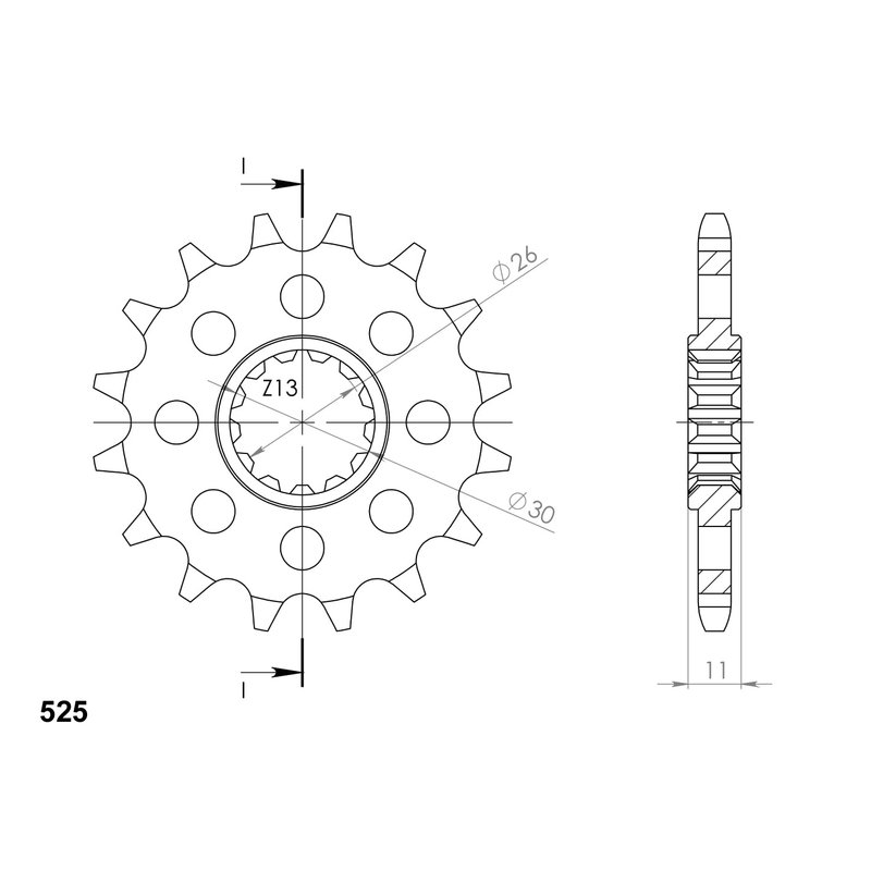 Front sprocket SUPERSPROX 16T, 525