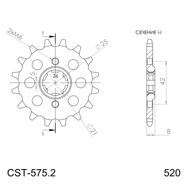 Front sprocket SUPERSPROX 15T, 520