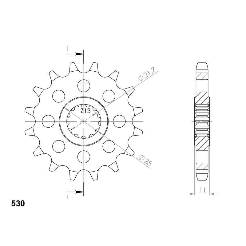 Front sprocket SUPERSPROX 15T, 530