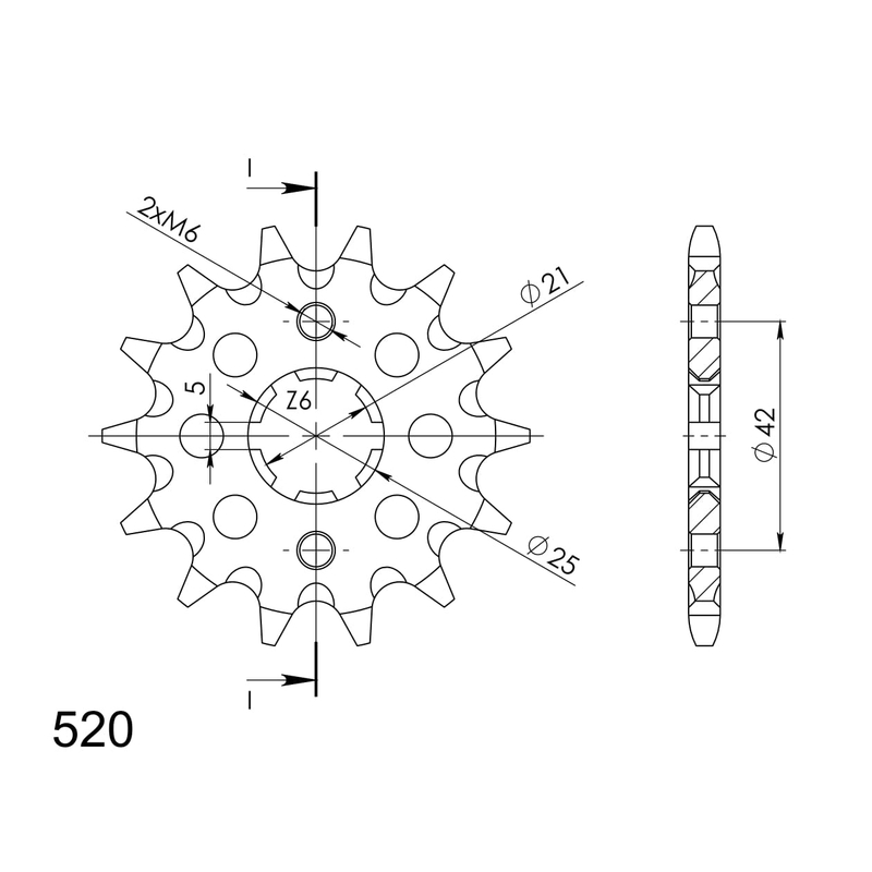 Front sprocket SUPERSPROX 17T, 520