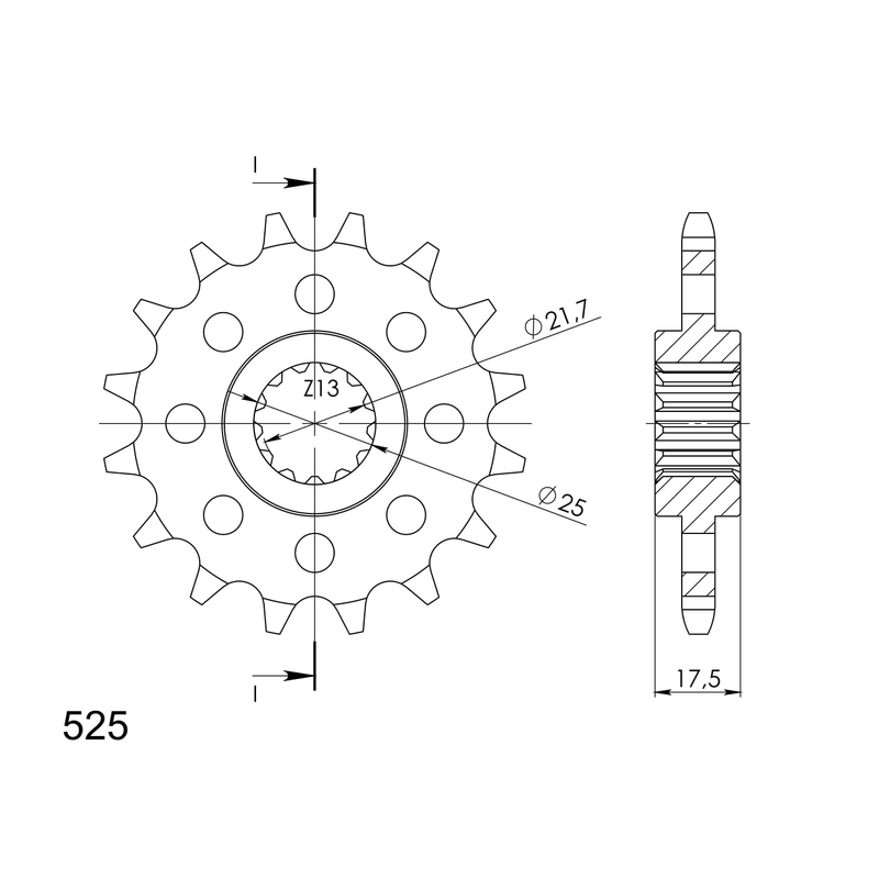 Front sprocket SUPERSPROX 16T, 525
