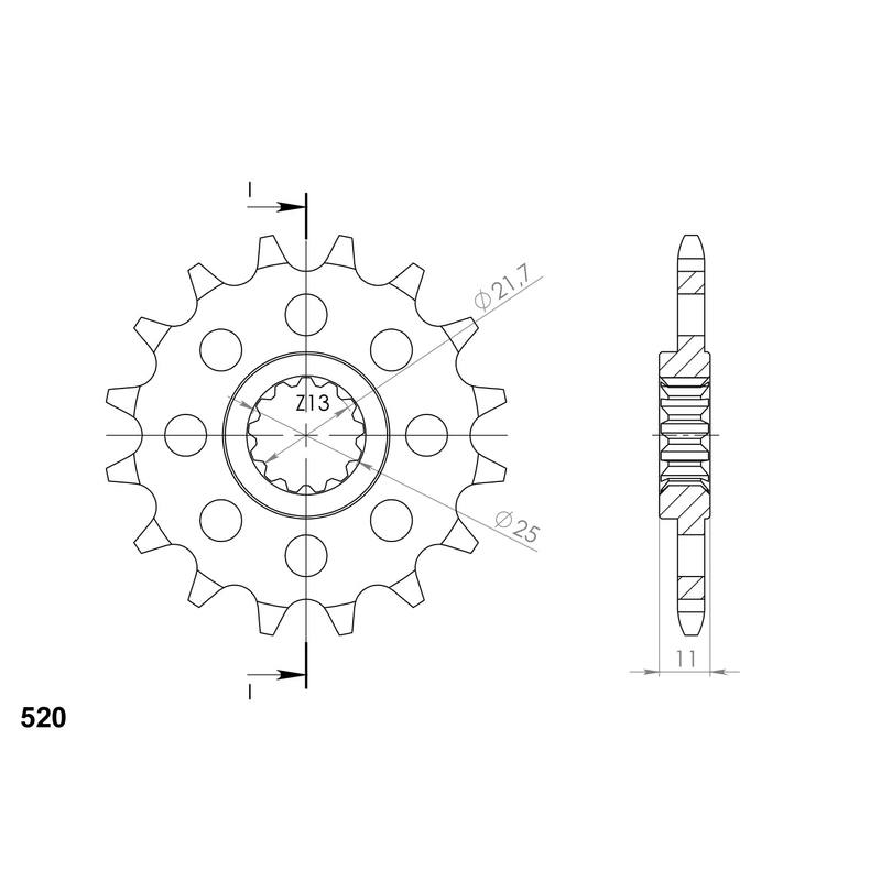 Front sprocket SUPERSPROX 16T, 520