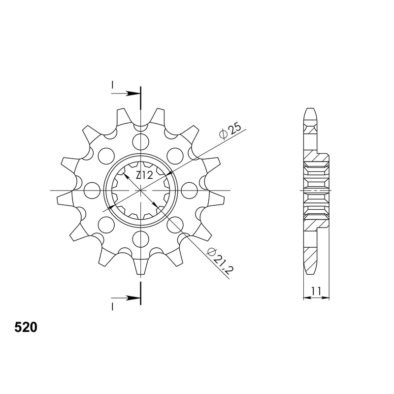 Front sprocket SUPERSPROX 12T, 520