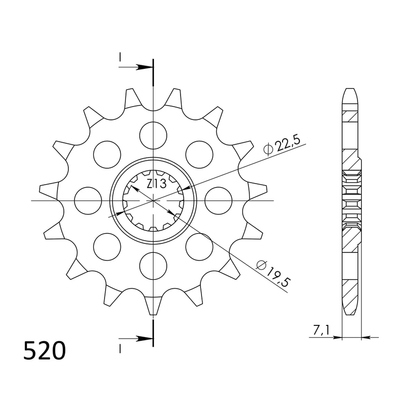 Front sprocket SUPERSPROX 14T, 520