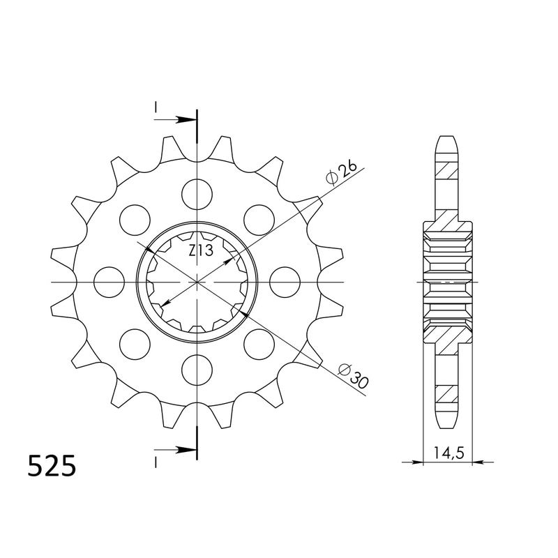 Front sprocket SUPERSPROX 15T, 525
