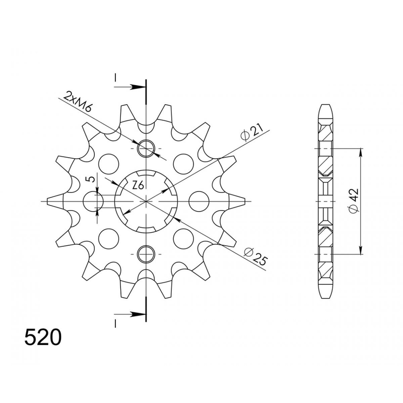 Front sprocket SUPERSPROX 15T, 520