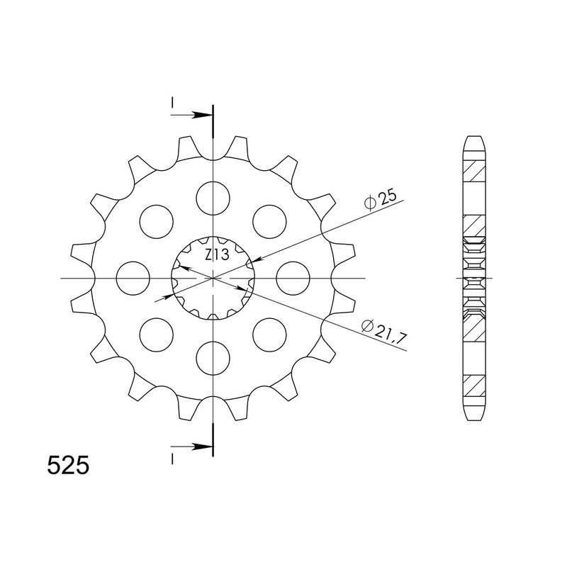 Front sprocket SUPERSPROX 16T, 525