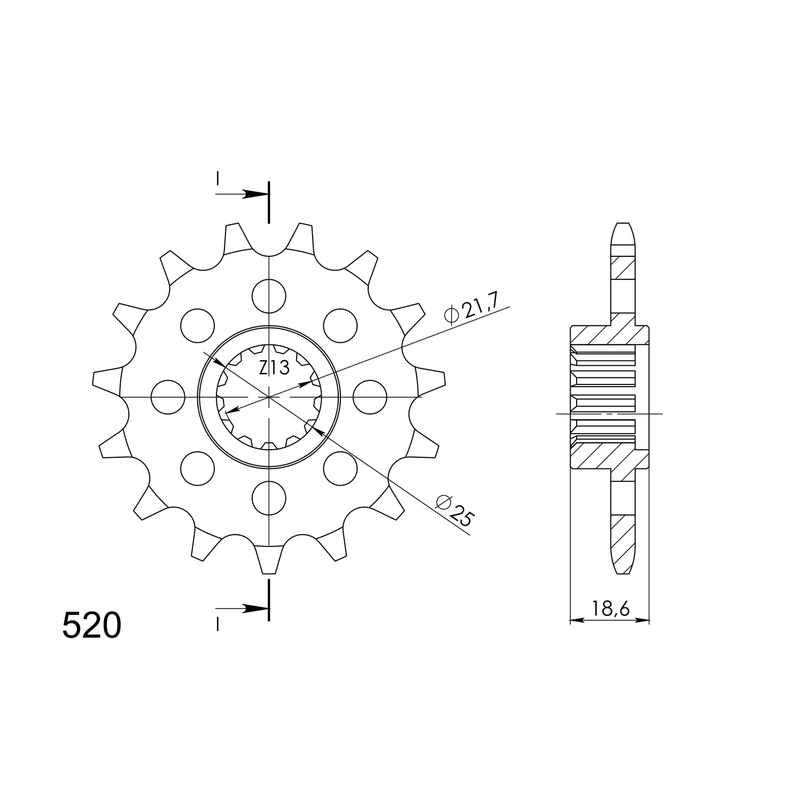 Front sprocket SUPERSPROX 15T, 520
