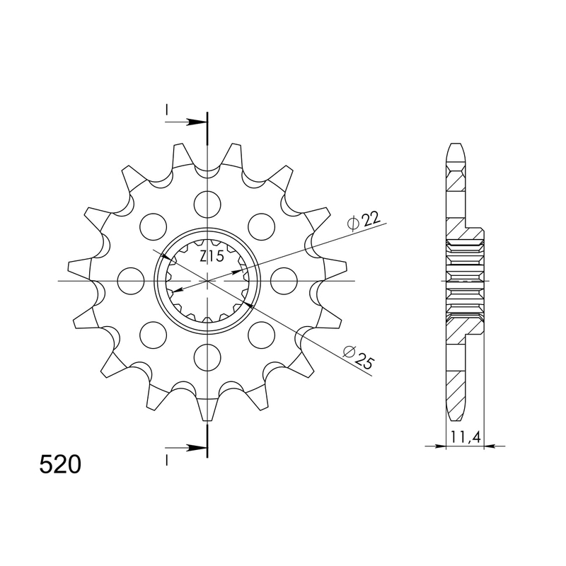 Front sprocket SUPERSPROX 15T, 520