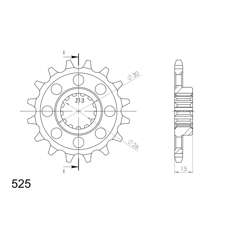 Front sprocket SUPERSPROX 17T, 525