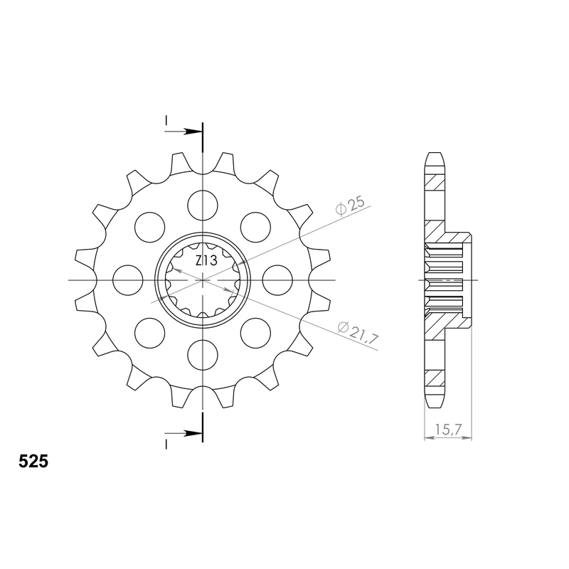 Front sprocket SUPERSPROX 15T, 525