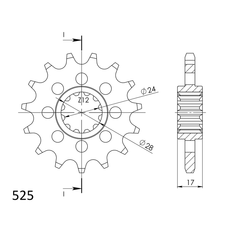 Front sprocket SUPERSPROX 14T, 525