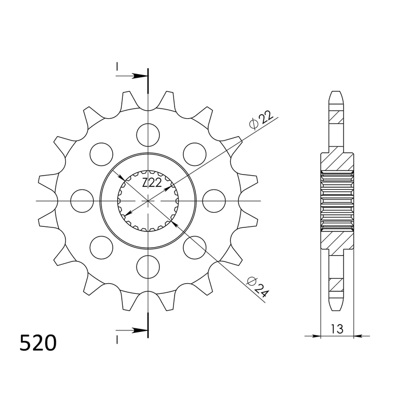Front sprocket SUPERSPROX 16T, 520