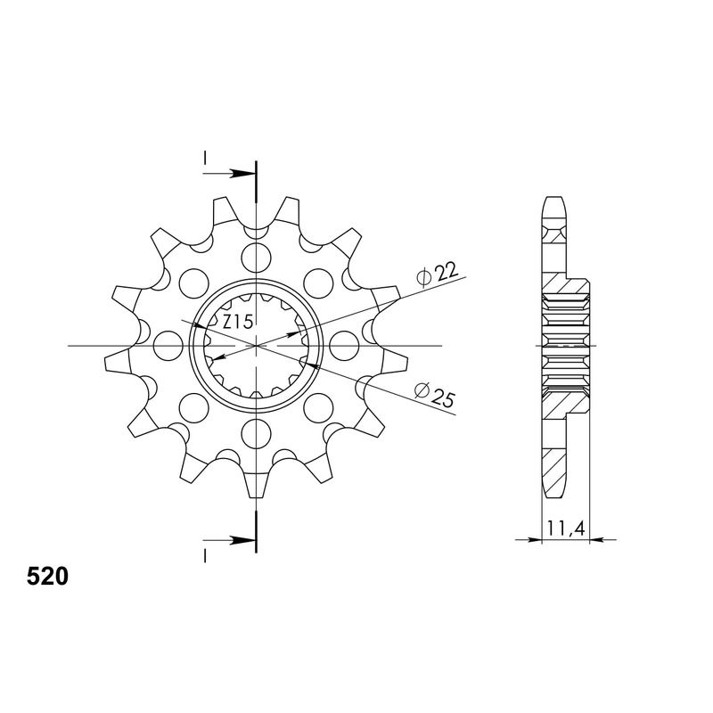 Front sprocket SUPERSPROX 14T, 520
