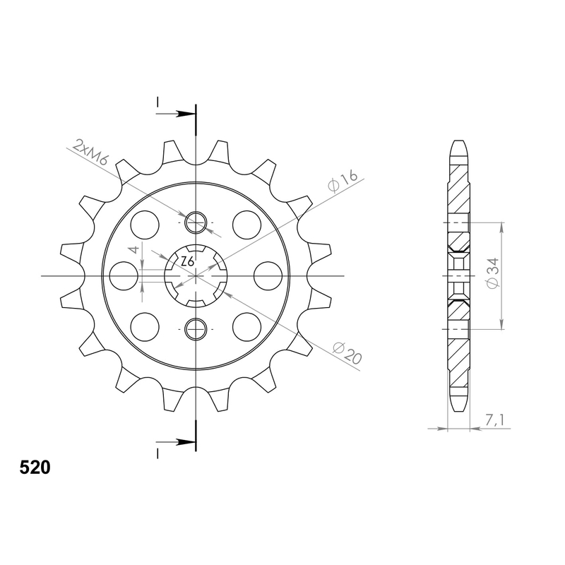 Front sprocket SUPERSPROX 15T, 520