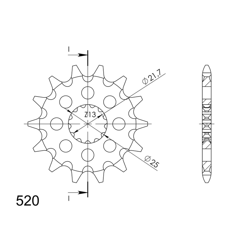 Front sprocket SUPERSPROX 16T, 520