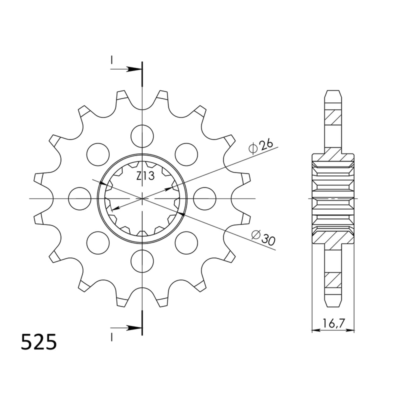 Front sprocket SUPERSPROX 14T, 525