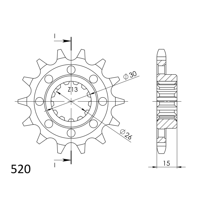 Front sprocket SUPERSPROX 15T, 520