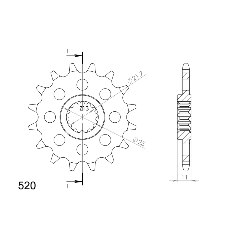 Front sprocket SUPERSPROX 15T, 520